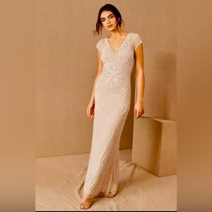 BHLDN Wedding dress bridal gown beaded bohemian